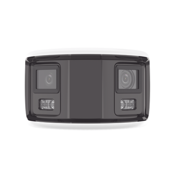 [ PROTECCIÓN ACTIVA ] Bala IP Panorámica 8 Megapixel (4K) / 2 Lentes 4 mm (180°) / Imagen a Color 24/7 (ColorVu) / PoE / WDR 130° / IP67 / ACUSENSE / Luz Estroboscópica y Alarma Audible / 40 mts Luz Blanca / Micro SD
