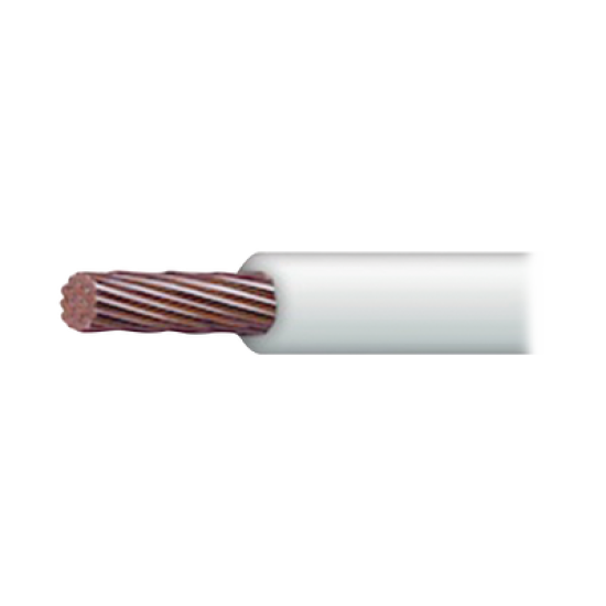( SSLU13 ) Cable Eléctrico 10 awg  color blanco,Conductor de cobre suave cableado. Aislamiento de PVC, autoextinguible. BOBINA 100 MTS  