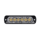Luz Auxiliar de 6 LED, Ambar, Bisel Negro, Lente Transparente