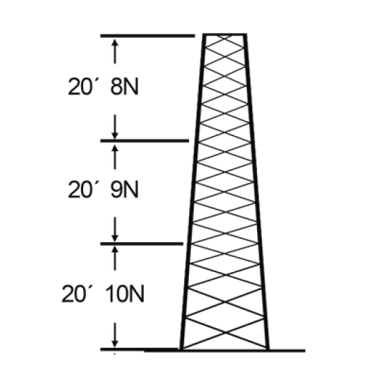  Torre especial Autosoportada Robusta de 18 m. Linea SSV HEAVY DUTY (Sec. 8 - 10)