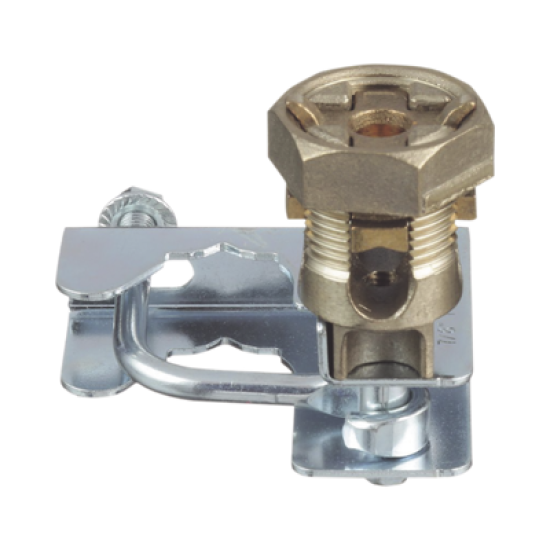 Abrazadera para Tierra Física en Base de Piso Falso, para Cables de 6 a 1/0 AWG. Para Pedestales Cuadrados de 7/8