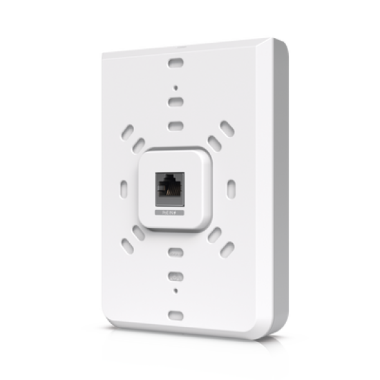 Access Point UniFi U6 In Wall/Montaje p/pared, WIFI 6 2.4 Y 5 Ghz, hasta 5.3 Gbps, 1 pto PoE In, 4 ptos secundarios (1 PoE Out)