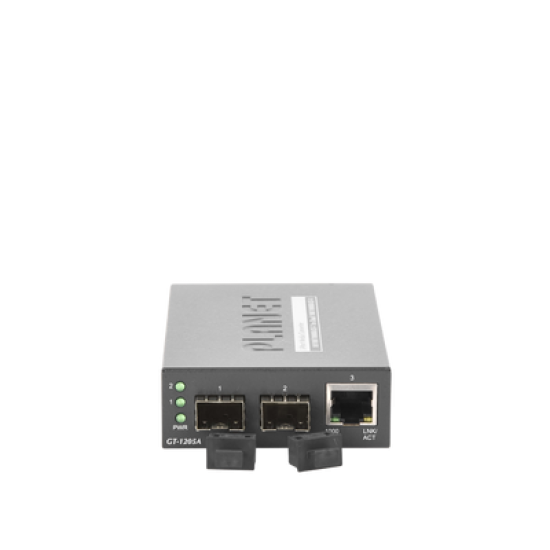 Convertidor de Medios con Doble Puerto SFP 1000BASE-FX/SX/LX y Puerto Ethernet 1000Base-T 