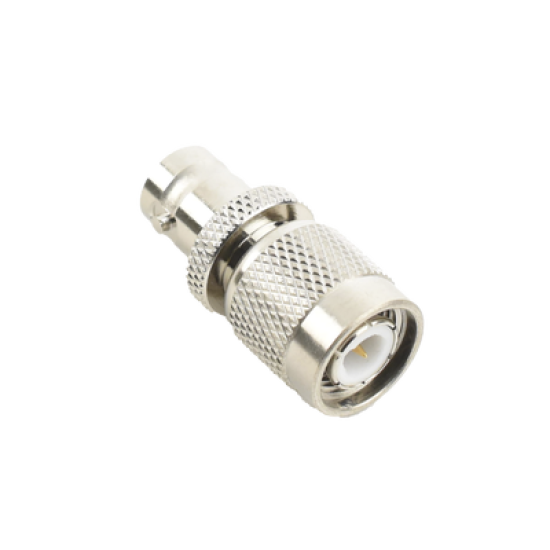 Adaptador en Línea, de Conector TNC Macho a BNC Hembra, Níquel /Oro /Teflón.