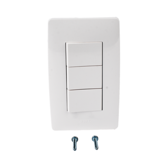Apagador Triple Sencillo de 10 A/ 127 V CA ~ 60 Hz / Color Blanco.