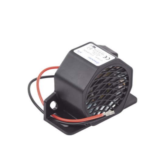 Alarma de reversa vehicular, 12-24 Vcc, 107 dBA