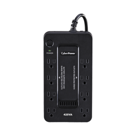 UPS de 425 VA/255 W, Topología Standby, Entrada 120 Vca NEMA 5-15P, Tipo Gabinete Compacto, Con 8 Tomas NEMA 5-15R