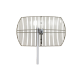Antena Rejilla direccional, Ganancia 24 dBi, Dimensiones (90 x 60 x 38 cm), rango de frecuencia (2300-2500 MHz).