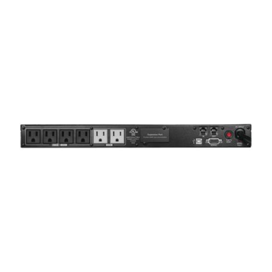 UPS de 1000 VA/600 W, Topología Línea Interactiva, Entrada 120 Vca NEMA 5-15P, Tipo Rack 1 UR, Con 6 Tomas NEMA 5-15R