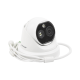 Turret IP Dual / Térmica 1.8 mm (160 x 120) / Óptico 2 mm (4 Megapixel) / Detección de Personas 53 mts / 15 mts IR / Exterior IP67 / PoE / Termométrica / Detección de Temperatura / Sirena y Luz / Micro SD 32 GB Incluida 