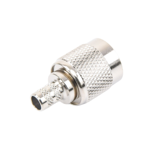 Conector TNC Macho de Anillo Plegable para Cables LMR-240, RG-8/X, 9258, Niquel/Oro/Delrin.