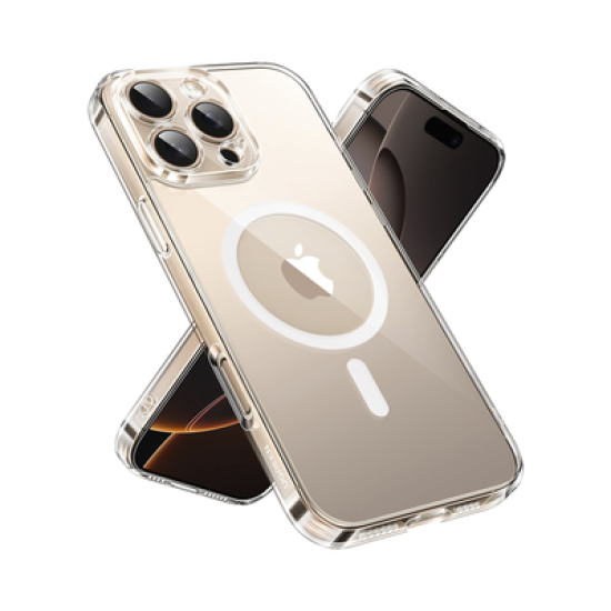 Funda protectora magnética transparente UGREEN Classy para iPhone 16 Pro Max (transparente)
