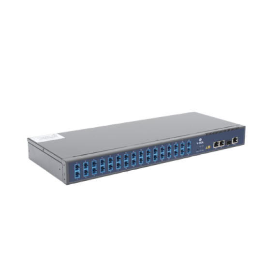 OLT de 1 GPON puerto con Splitter de 1 a 32 SC/UPC Incluido  + 3 puertos Uplink (2 puertos Gigabit Ethernet + 1 puerto SFP/SFP+) , hasta 128 ONUS