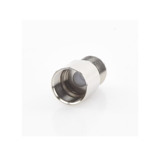 Conector UHF Hembra (SO-239) en Línea de Rosca para RG-8/U, 9913, LMR-400, Níquel/ Plata/ Teflón. 