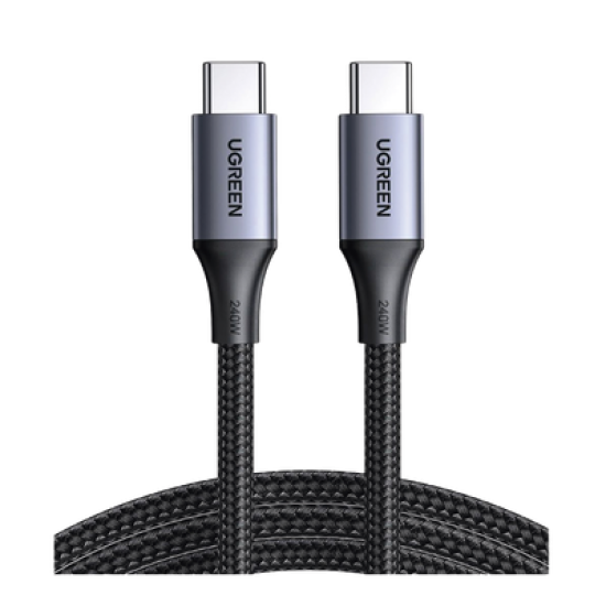 Cable USB-C a USB-C | 2 Metros | Potencia de Carga 240W | 48V/5A | PD3.1 /3.0 | 480 Mbps | Chip E-Market | Carcasa de Aluminio | Nylon Trenzado.