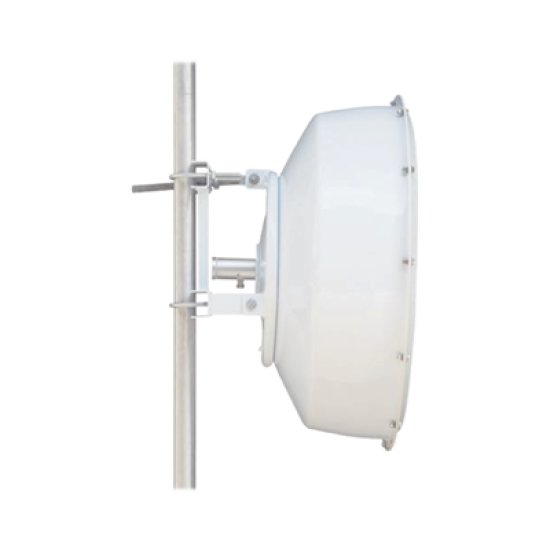Antena direccional de alta resistencia, Ganancia 30 dBi, (4.9 -6.4 GHz), Plato hondo para mayor inmunidad al ruido, Conectores N-Hembra, Montaje incluido.