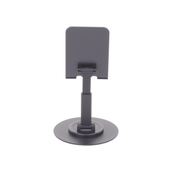Soporte para Teléfono Celular Giratorio | 360° de Rotación | Angulo Ajustable | Altura Ajustable 17-20cm  | Antideslizante | Ejes Giratorios de Alta Precisión| Plegable | Aluminio | Color Gris