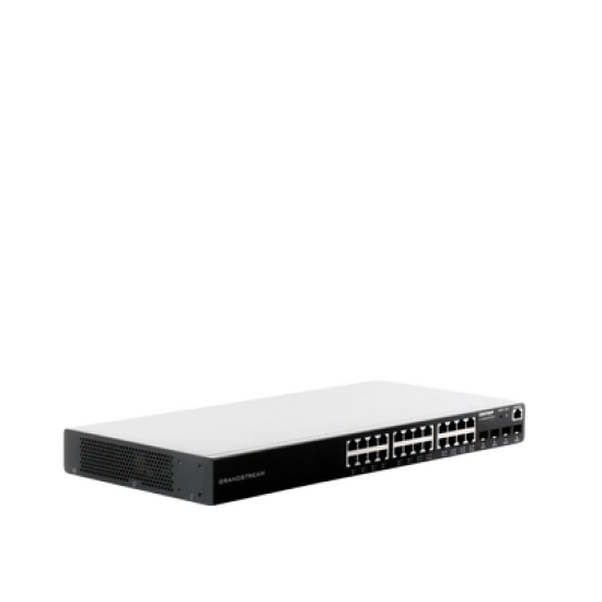 Switch Gigabit PoE+ Administrable / 24 puertos 10/100/1000 Mbps + 4 Puertos SFP Uplink / Hasta 360W / Compatible con GWN Cloud.