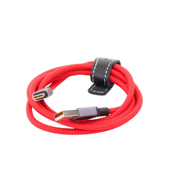Cable USB-A a USB-C | 1 Metro | Carga Rápida QC 4.0/3.0/2.0 | FPC | AFC | Protección Integrada |  480 Mbps | Caja de Aluminio | Nylon Trenzado | Color Rojo | Ampliamente Sugerido para Carga Rápida HUAWEI.