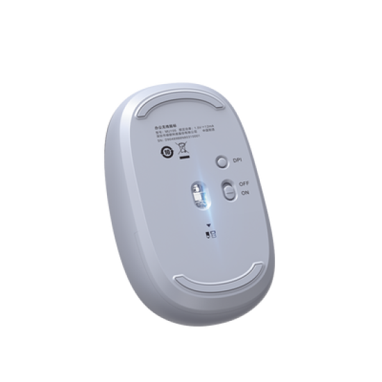 Mouse Inalámbrico 2.4G 800/1200/1600/2400 DPI / Función de 3 botones / Alcance 10m / Silencioso / Ergonómico / Anti-caída y Anti-interferencias / Color Dusty Blue / Batería Alcalina AA (incluida).