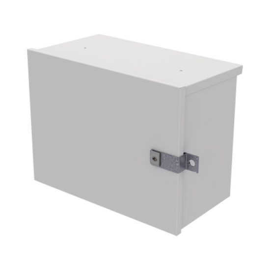 Gabinete de Acero Galvanizado, para Instalación de 1 Batería PL110D12, (550 x 420 x 290 mm)  Instalación en piso o poste, accesorios (No incluidos)