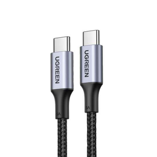 Cable USB-C a USB-C | 2 Metros | Carga Rápida de hasta 100W | Transferencia de datos 480 Mbps | PD3.0 | QC4.0/3.0/2.0 | FPC | AFC | Protección Integrada| Caja de Aluminio | Nylon Trenzado | Amplia Compatibilidad | Color Negro.