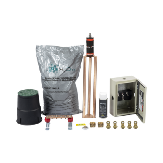 Kit de tierra Física Modelo TG45K con Electrodo Magnetoactivo 50 x 11.5 cm, Capacidad Max: 45 AMP