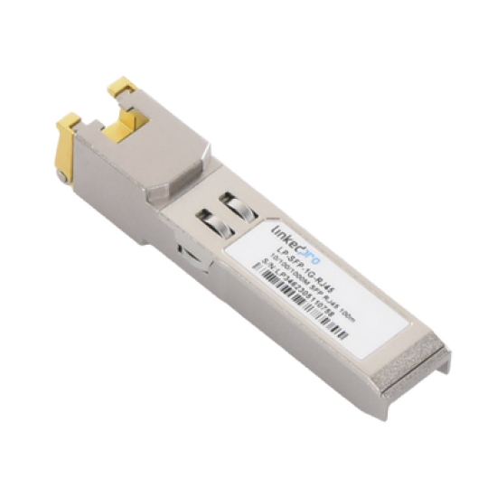 Transceptor Óptico SFP a RJ45 / Auto negociación 10/100/1000 Mbps / Conector RJ45 / 1000BASE-T / Distancia de hasta 100 m.