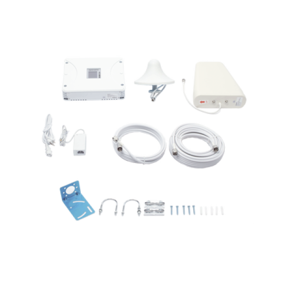 Kit Amplificador de Señal Celular 5G, 4G, 3G, VoLTE y Voz convencional. Funciona con Todos los Operadores. Soporta Múltiples Dispositivos y Tecnologías. Hasta 1200 metros cuadrados de Cobertura