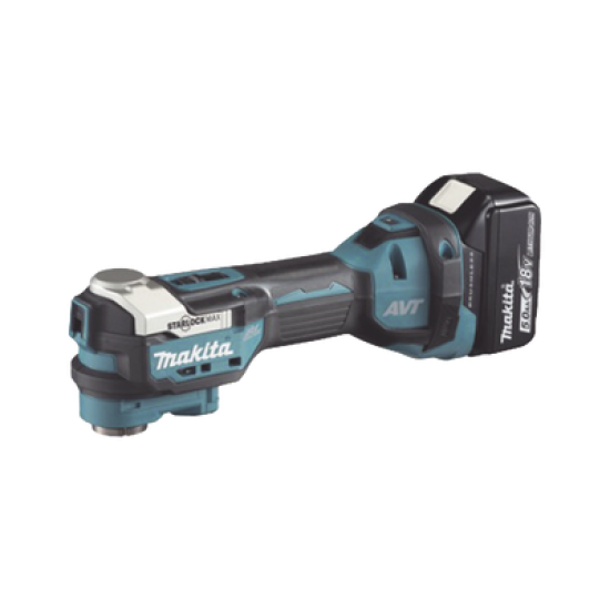 Multiherramienta Oscilante Inalámbrica de 18V, incluye 2 Baterías  BL1850B de 5.0 A, Cargador DC18RC, Accesorios y Estuche Makpac