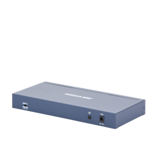 Switch PoE+ / No Administrable / 6 Puertos 10/100 Mbps 802.3 af/at (30 W) / 1 Puerto 10/100 Mbps Hi-PoE (90 W)  / 2 Puertos 1000 Mbps Uplink / Modo Extendido hasta 300 Metros / 110 Watts