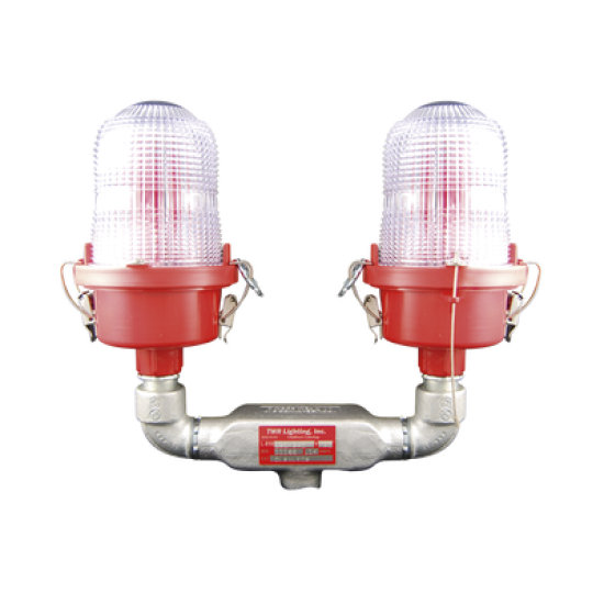 Lámpara de Obstrucción Roja Certificada/ Luz Fija Tipo L-810 Doble LED/ 120 - 240 Vca/ Luz Infraroja