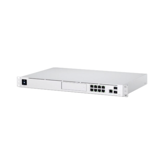 UniFi OS Console: Dream Machine Pro, con 1 puerto WAN Gigabit RJ45, 1 puerto WAN 10G SFP+ / 8 puertos LAN Gigabit RJ-45, y una bahía de HDD 3.5