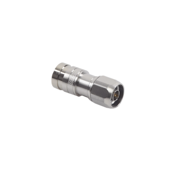 Conector N Macho de Compresion, en linea para LMR-400, CNT-400, RG-8/U, RF-400, Plata/Oro/Teflón.