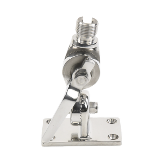 Montaje rotativo de acero inoxidable para uso pesado de 4 posiciones, rosca estándar de 1”-14, incluye tornillos de sujeción y base de plástico. 