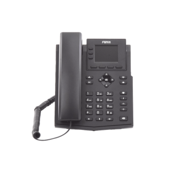 Teléfono IP Wi-Fi empresarial para 4 líneas SIP con pantalla LCD de 2.4 pulgadas a color, Opus y conferencia de 3 vías, PoE.