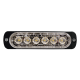 Luz Auxiliar de 6 LED, Roja, Bisel Negro, Lente Transparente