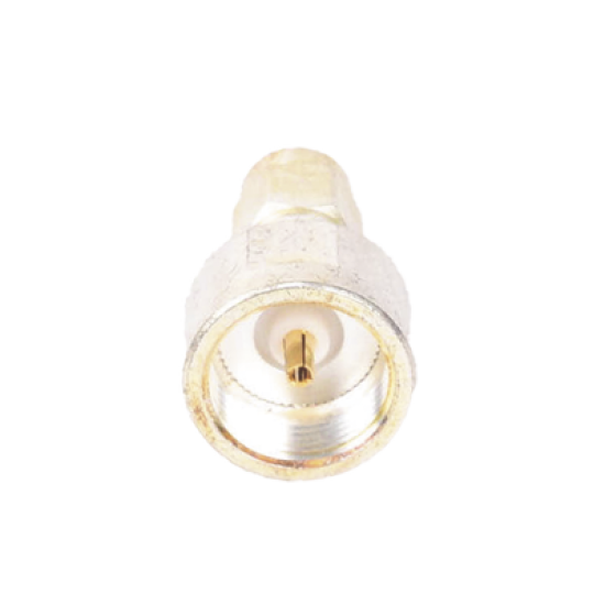 Adaptador UNIDAPT Hembra a SMA Macho, Plata / Oro / Teflón.