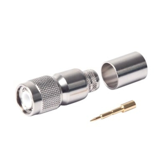 Conector TNC Macho de Anillo Plegable para LMR-400, 9913, 8214, CNT-400, RFLASH-1113, RG8/U-SYS, Niquel/Oro/Teflón. Conector TNC Macho de Anillo Plegable para LMR-400, 9913, 8214, CNT-400, RFLASH-1113, RG8/U-SYS, Niquel/Oro/Teflón.