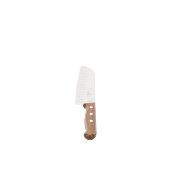 Cuchillo Santoku Wood de 17 cm, Filo con Alvéolos Estilo Japonés.