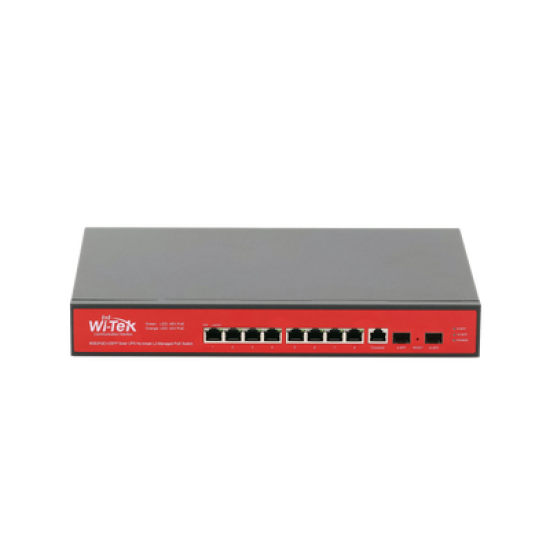 Switch Administrable Capa 2 de 8 puertos 10/100/1000 PoEaf/at + 2 x SFP Gigabit, con respaldo para energía solar