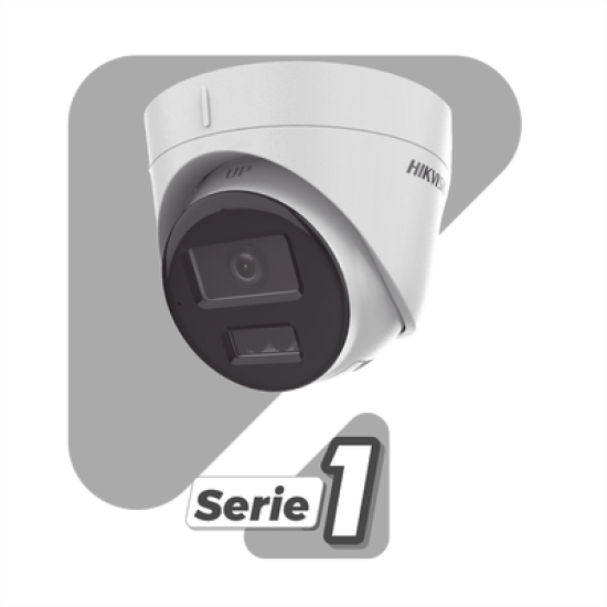 [Dual Light] Turret IP 2 Megapixel / Lente 2.8 mm / 30 mts IR + 30 mts Luz Blanca / Micrófono Integrado / ACUSENSE Lite / Exterior IP67 / H.265 / PoE / ONVIF / Micro SD