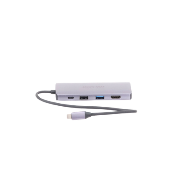 Hub (Adaptador) USB - C / 8 en 1 / 1 Salida HDMI (4K) / 1 Salida USB 2.0 / 3 Salidas USB 3.0 / 1 Salida SD (Memoria SD) / 1 Salida TF (Micro SD) / 1 Entrada USB - C (Carga Rapida / 100 Watts)