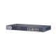 Switch Gigabit PoE+ / Administrable / 16 Puertos 1000 Mbps PoE+ / 2 Puertos SFP / Configuración Remota desde Hik-ParnerPro / PoE hasta 300 Metros / 225 Watts