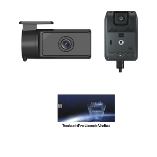 KIT Dashcam con sistema de control ADAS (asistencia de manejo) y Camara de cabina (CI03) / Multiples alarmas /Comunicación dos vías / ideal para flotas vehiculares / Facil instalacio / Incluye licencia vitalicia plataforma TrackSolidPro