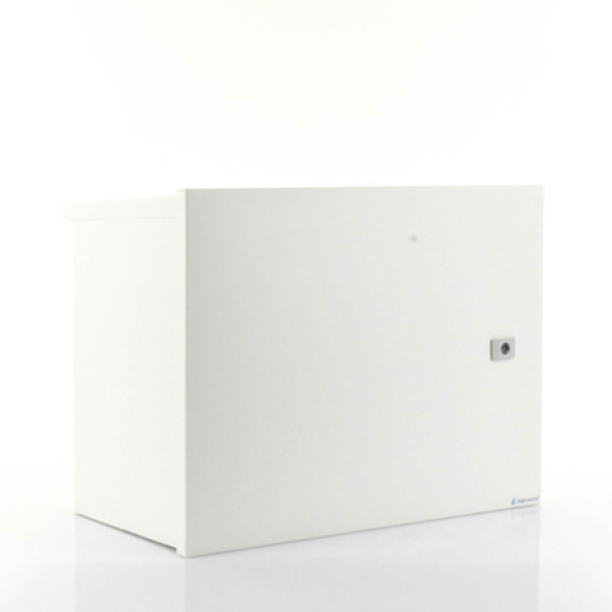 Gabinete de Acero Galvanizado, para Instalación de 1 Batería PL110D12, (550 x 420 x 290 mm)  Instalación en piso o poste, accesorios (No incluidos)