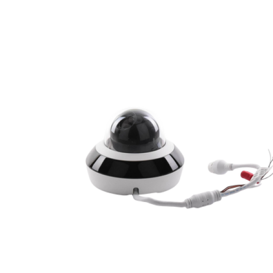 Mini Domo PTZ IP 2 Megapixel / 4X Zoom / H.265+ / 20 mts IR EXIR / WDR 120dB / PoE / IK10 / Exterior IP66 / Ultra Baja Iluminación / Micrófono Integrado / PoE