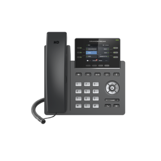 Teléfono IP Grado Operador, 3 líneas SIP con 6 cuentas, puertos Gigabit,PoE,  pantalla a color 2.4