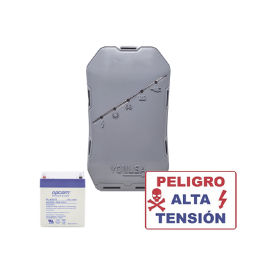 KIT deEnergizador 12,000Volts - .5 Joules / 500 Mts Lineales de Protección / Cercas Electrificadas / Llavero Incluido