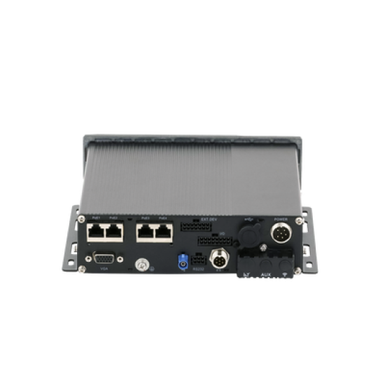 NVR Móvil de 8 Canales de 2 Megapixel / 4 Puertos PoE / 2 Bahías de Disco Duro / Incluye Modulo GPS / conector RJ45